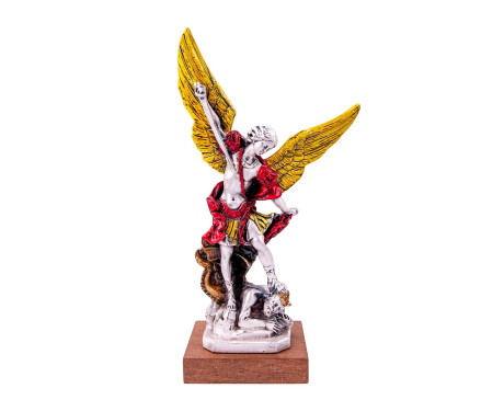 Figurka św. Michał Archanioł metalowy kolorowy