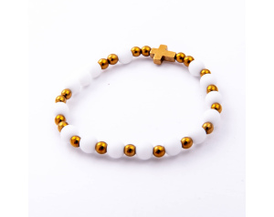 Bransoletka Jadeit Biały 6 mm