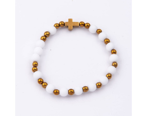 Bransoletka Jadeit Biały 6 mm