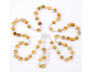 Różaniec Srebrny Tygrysie Oko Złote