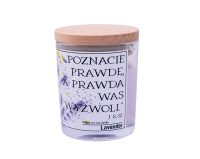 Świeca Sojowa cytatem religijnym Prawda