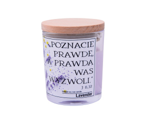 Świeca Sojowa cytatem religijnym Prawda