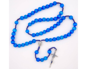 Różaniec Z Kamieni Sznurek Kocie Oko Niebieskie