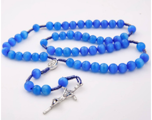 Różaniec Z Kamieni Sznurek Kocie Oko Niebieskie