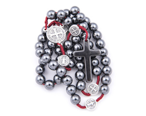 Różaniec z Kamieni Hematyt Na Sznurku