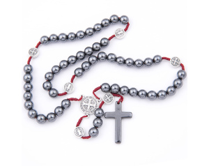 Różaniec z Kamieni Hematyt Na Sznurku