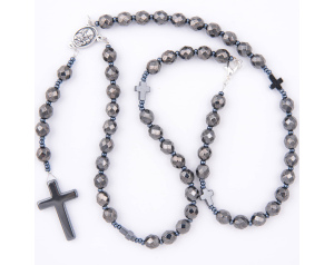 Różaniec Maryjny Na Szyję Rozpinany Hematyt