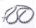 Różaniec Maryjny Na Szyję Rozpinany Hematyt