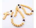 Różaniec drewniany dwa kolory jasny