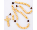 Różaniec drewniany dwa kolory jasny