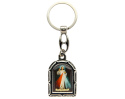 Brelok święty Krzysztof z Jezusem Miłosiernym – metalowy, dwustronny owalny brelok dla kierowców