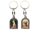 Brelok święty Krzysztof z Jezusem Miłosiernym – metalowy, dwustronny owalny brelok dla kierowców