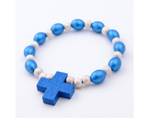 Różaniec Bransoletka Niebieska z Białym