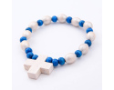 Różaniec Bransoletka Biała z Niebieskim