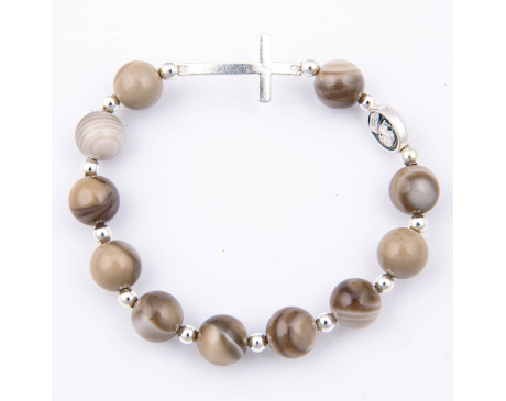 Różaniec Bransoletka Krzemień Pasiasty 10 mm