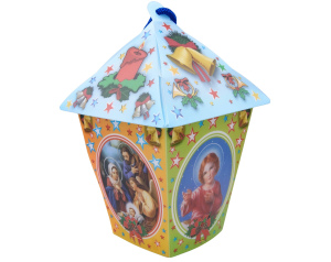 Lampion Adwentowy Plastikowy Niebieski