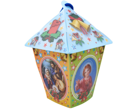 Lampion Adwentowy Plastikowy Niebieski