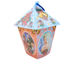 Lampion Adwentowy Plastikowy Niebieski