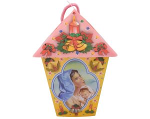 Lampion Adwentowy Plastikowy Różowy