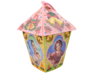 Lampion Adwentowy Plastikowy Różowy