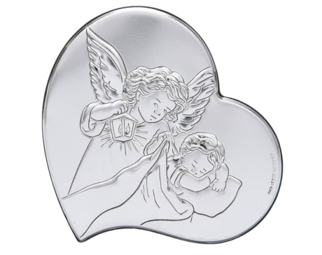 Obrazek Srebrny Aniołek Serce