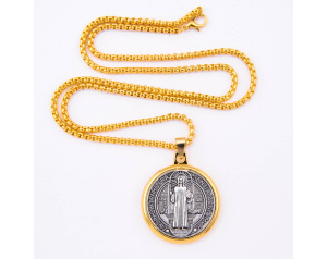 Metalowy Medalion Świętego Benedykta