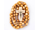 Różaniec Drewniany Sznurek Jasny Owal
