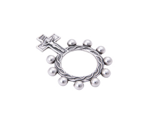 Różaniec 10 na palec metalowa