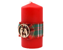 Świeca Walec Czerwony Na Boże Narodzenie z Szopką 12 cm