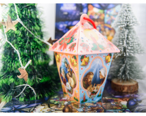 Lampion Adwentowy Plastikowy Różowy