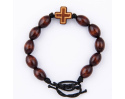 Różaniec Bransoletka Drewniana Na Sznurku Brązowa