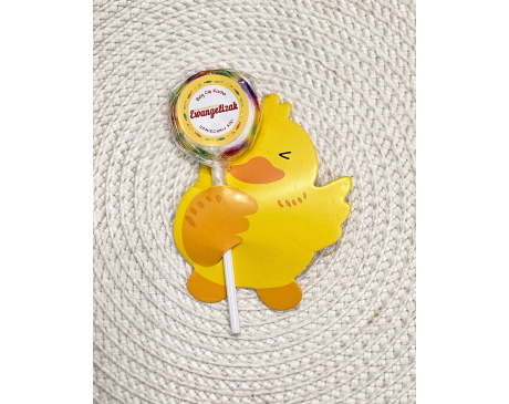 Upominek dla Dzieci Lizak Bóg Cię Kocha Kaczuszka