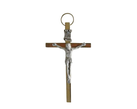 Krzyż metalowy 8 cm kolor złoty