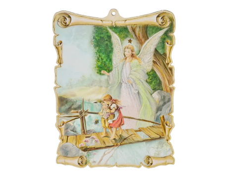 Obrazek na drewnie Anioł Stróż mniejszy