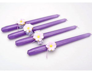 Świeca Stołowa Fioletowa Komplet