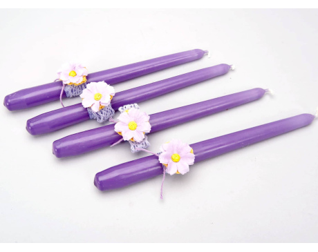 Świeca Stołowa Fioletowa Komplet