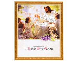 Obrazek do Pierwszej Komunii Świętej, Jezus z Dziećmi