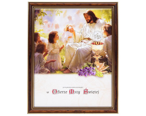 Obrazek do Pierwszej Komunii Świętej, Jezus z Dziećmi