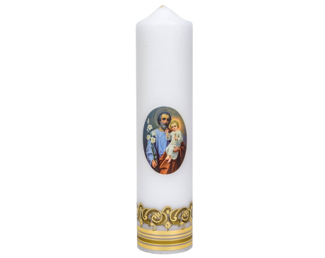 Świeca Ołtarzowa Biała Św. Józef