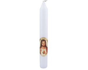 Świeca Biała Krótka Serce Jezusa