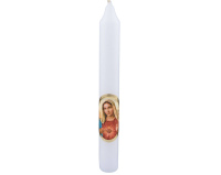 Świeca Biała Krótka Serce Maryi