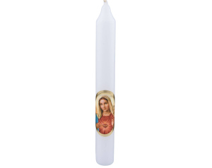 Świeca Biała Krótka Serce Maryi