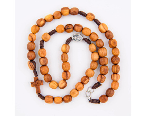 Ręcznie robiony różaniec oliwny na szyję - unikalny egzemplarz z Medjugorje