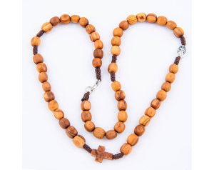 Ręcznie robiony różaniec oliwny na szyję - unikalny egzemplarz z Medjugorje