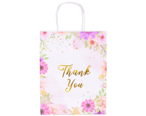 Torebka na prezent Thank You Kwiaty Lila