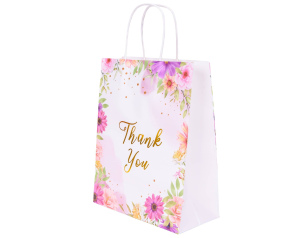 Torebka na prezent Thank You Kwiaty Lila
