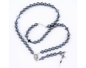 Różaniec Na Szyję z Kamieni Hematyt