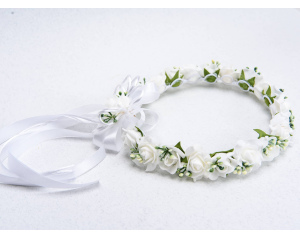 Wianek komunijny biały