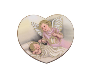 Magnes Anioł Stróż Różowy Serce