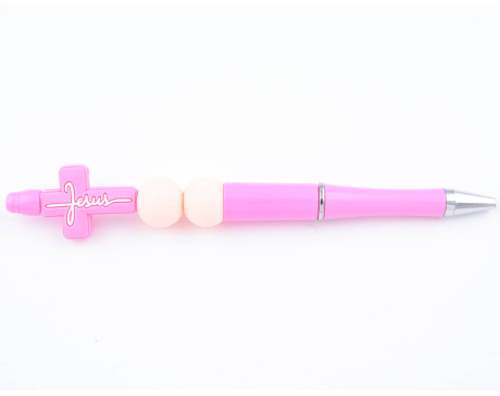 Długopis Z Krzyżem Jezus Różowy